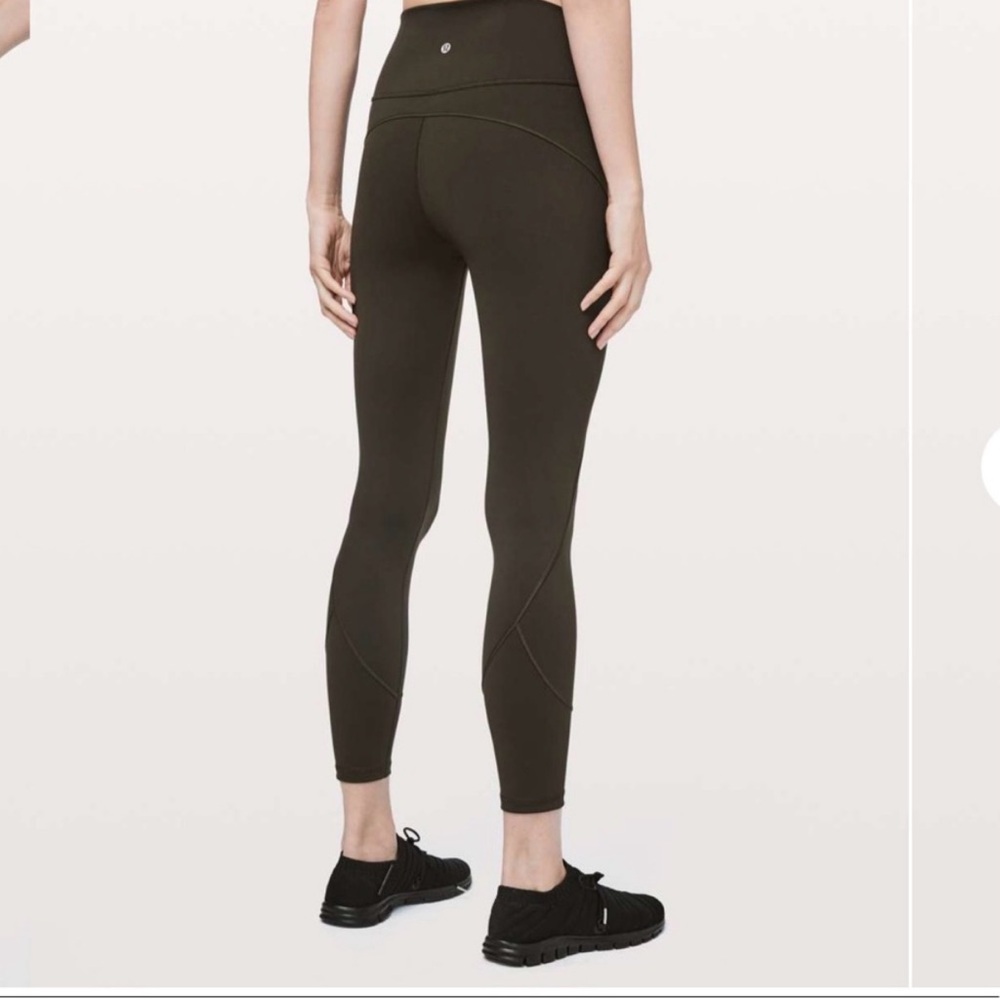 Lululemon In Movement 7/8 Tight Everlux 25 in Dark Olive Size 0
